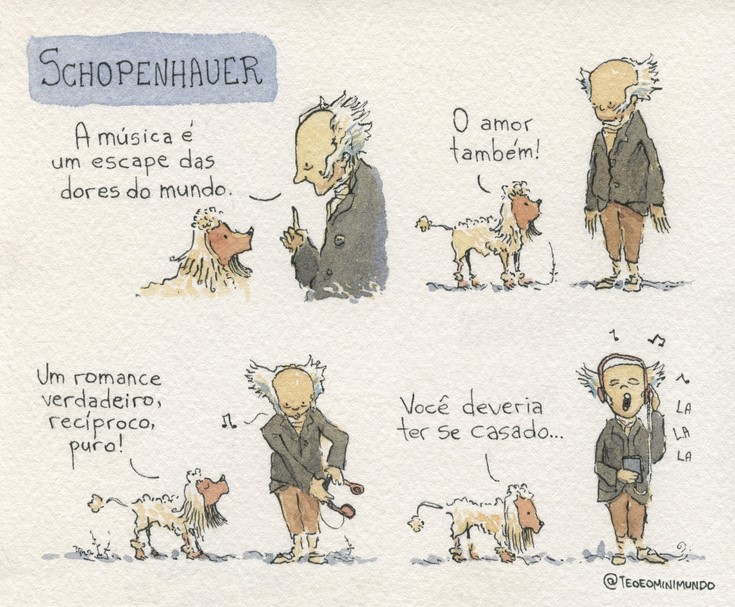 Tirinha Schopenhauer e a música